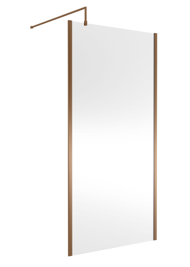 Nuie Outer Frame Wetroom Screen 1850mm (All Sizes) in 1000mm Brushed Bronze (WRSCOBZ10)