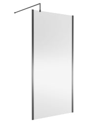 Nuie Outer Frame Wetroom Screen 1850mm (All Sizes) in 1000mm Brushed Pewter (WRSCOGM10)