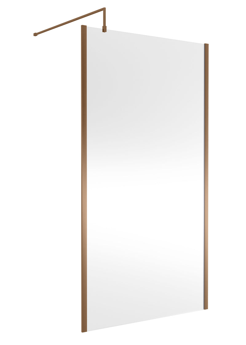 Nuie Outer Frame Wetroom Screen 1850mm (All Sizes) in 1100mm Brushed Bronze (WRSCOBZ11)