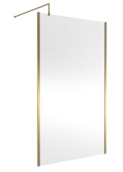 Nuie Outer Frame Wetroom Screen 1850mm (All Sizes) in 1200mm Brushed Brass (WRSCOBB12)