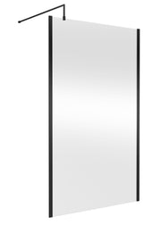 Nuie Outer Frame Wetroom Screen 1850mm (All Sizes) in 1200mm Matt Black (WRSCOBP12)