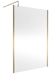 Nuie Outer Frame Wetroom Screen 1850mm (All Sizes) in 1400mm Brushed Brass (WRSCOBB14)
