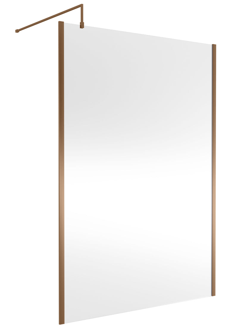 Nuie Outer Frame Wetroom Screen 1850mm (All Sizes) in 1400mm Brushed Bronze (WRSCOBZ14)