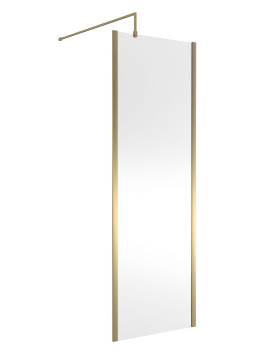 Nuie Outer Frame Wetroom Screen 1850mm (All Sizes) in 700mm Brushed Brass (WRSCOBB70)