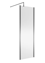 Nuie Outer Frame Wetroom Screen 1850mm (All Sizes) in 700mm Brushed Pewter (WRSCOGM70)