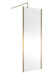 Nuie Outer Frame Wetroom Screen 1850mm (All Sizes) in 760mm Brushed Brass (WRSCOBB76)