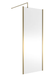 Nuie Outer Frame Wetroom Screen 1850mm (All Sizes) in 800mm Brushed Brass (WRSCOBB80)