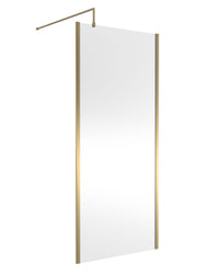 Nuie Outer Frame Wetroom Screen 1850mm (All Sizes) in 900mm Brushed Brass (WRSCOBB90)