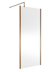 Nuie Outer Frame Wetroom Screen 1850mm (All Sizes) in 900mm Brushed Bronze (WRSCOBZ90)