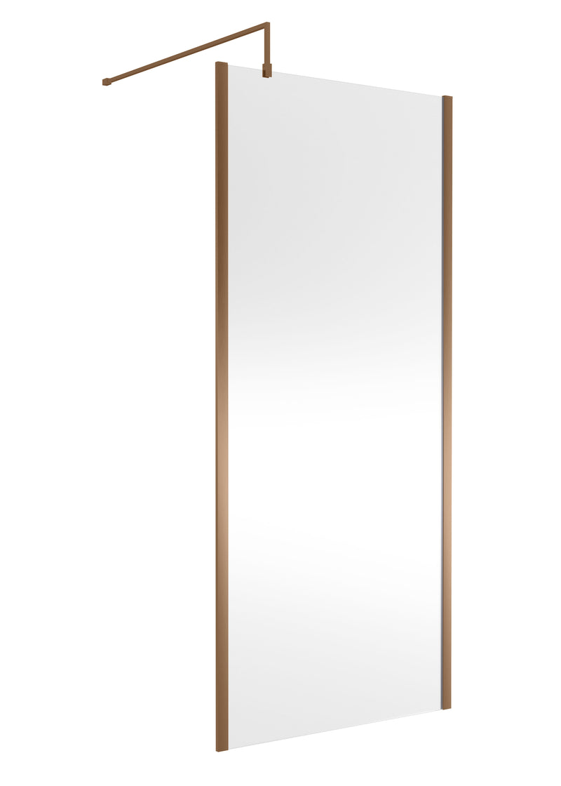 Nuie Outer Frame Wetroom Screen 1850mm (All Sizes) in 900mm Brushed Bronze (WRSCOBZ90)
