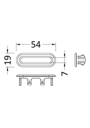 Nuie Oval Basin Overflow Cover line drawing