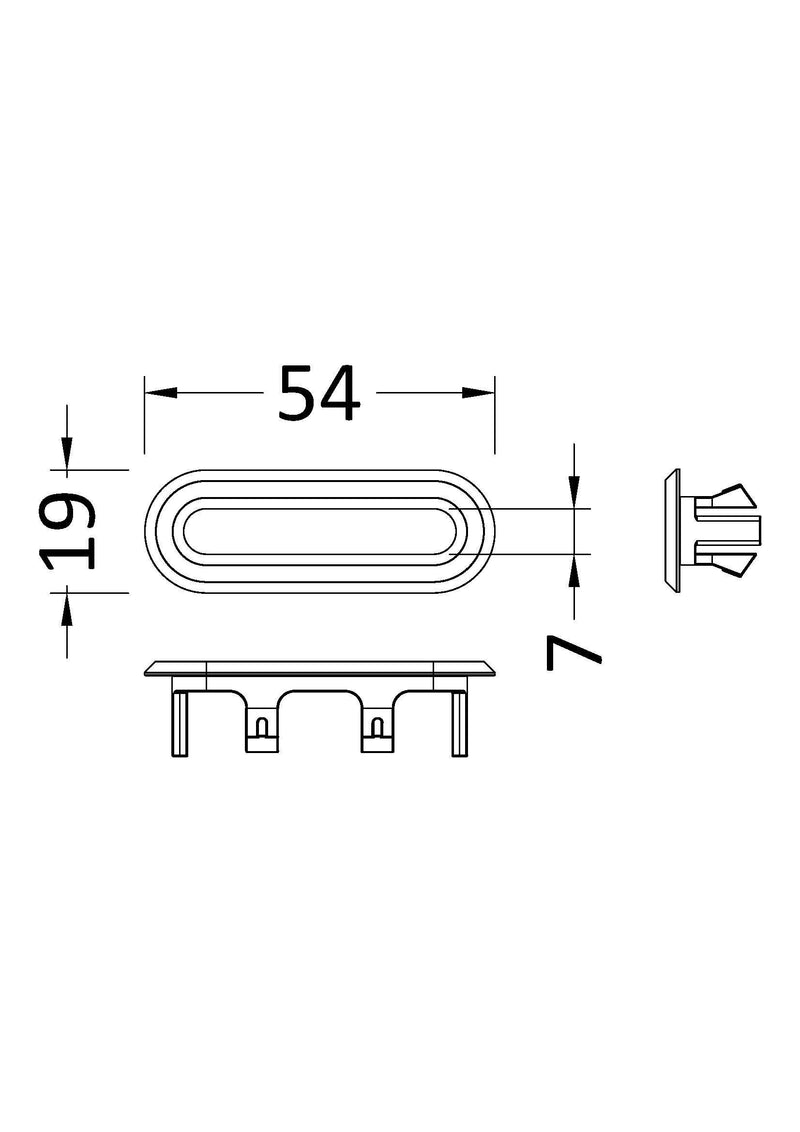 Nuie Oval Basin Overflow Cover line drawing