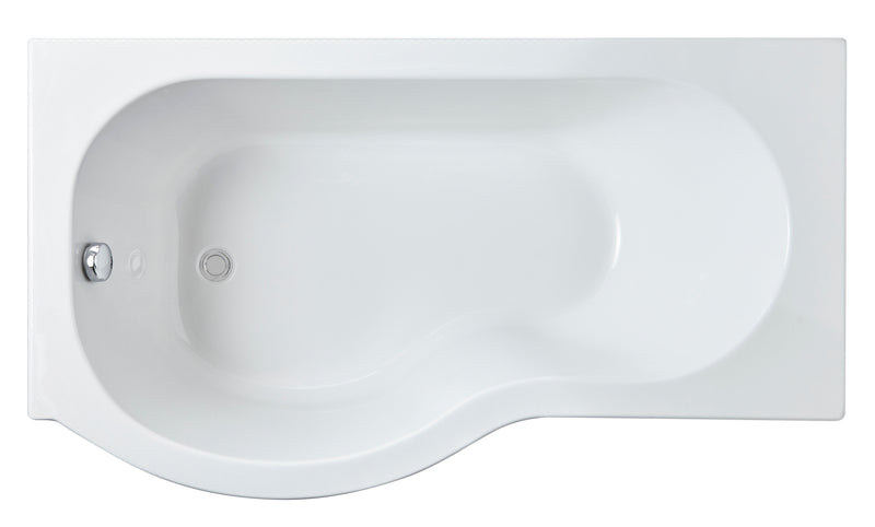 Nuie P-Shaped Shower Bath with Legs (All Sizes) in 1500mm Left Hand (WBP1585L)