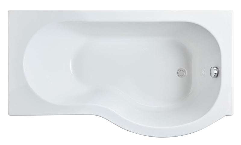 Nuie P-Shaped Shower Bath with Legs (All Sizes) in 1500mm Right Hand (WBP1585R)