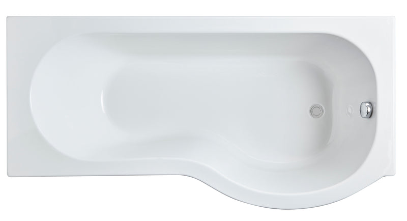 Nuie P-Shaped Shower Bath with Legs (All Sizes) in 1700mm Right Hand (WBP1785R)