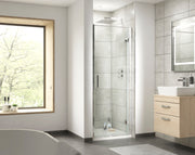 Nuie Pacific Hinged Shower Door - bathroom lifestyle setting