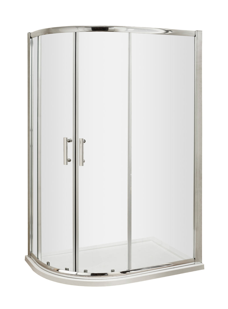 Nuie Pacific Offset Quadrant Shower Enclosure 1200 x 900mm - Chrome