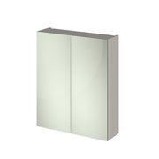 Nuie Parade 600mm wall hung 50/50 mirror cabinet in Pebble Grey