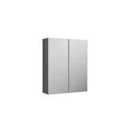 Nuie Parade 600mm wall hung 50/50 mirror cabinet in Satin Grey