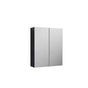 Nuie Parade 600mm wall hung 50/50 mirror cabinet in Soft Black