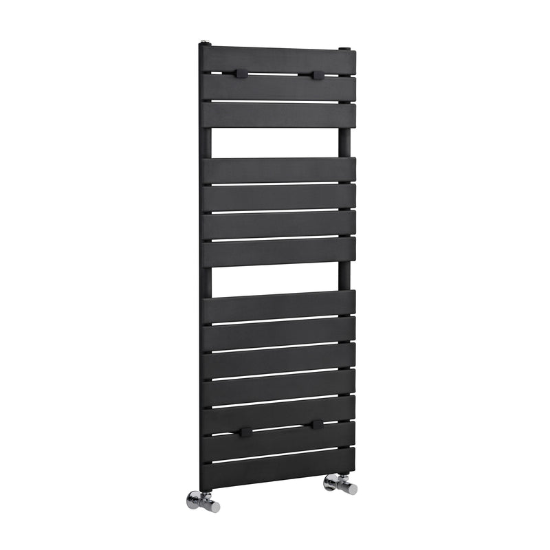 Nuie Piazza Anthracite 1213 x 500mm horizontal heated towel rail
