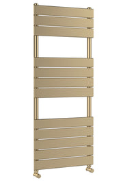 Nuie Piazza Brushed Brass 1213 x 500mm horizontal heated towel rail