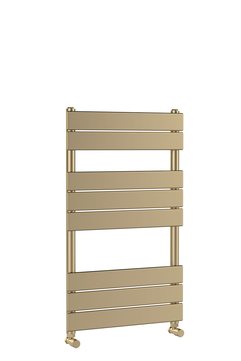 Nuie Piazza Brushed Brass 840 x 500mm vertical heated towel rail