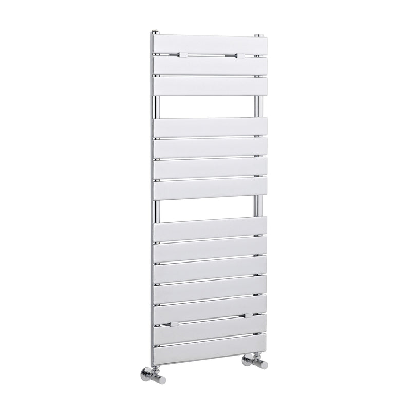 Nuie Piazza Chrome 1213 x 500mm horizontal heated towel rail