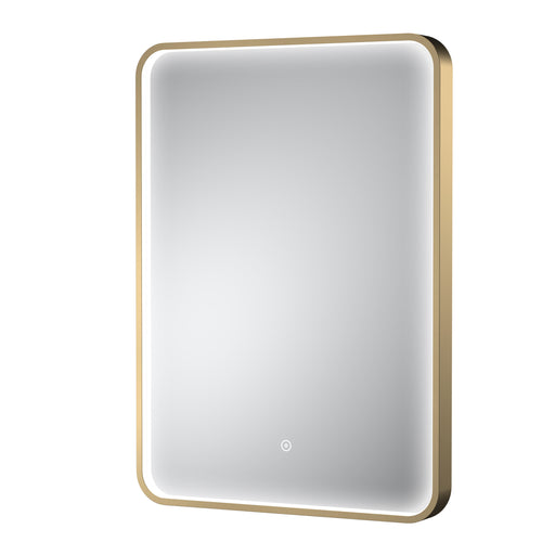 Nuie Pictor 500x700mm Brushed Brass inset frame LED touch sensor mirror