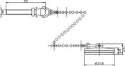 Nuie Plug & Chain Basin Waste Chrome (E343) line drawing