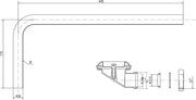 Nuie Plug & Chain Bath Waste Chrome (EA381) line drawing
