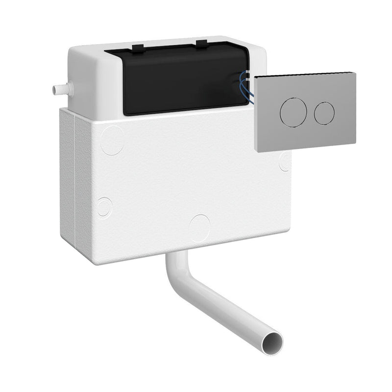 Nuie Pneumatic Concealed Cistern with Chrome Round Dual Flush Button