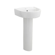 Nuie Provost 420mm 1 tap hole ceramic basin and full pedestal in white