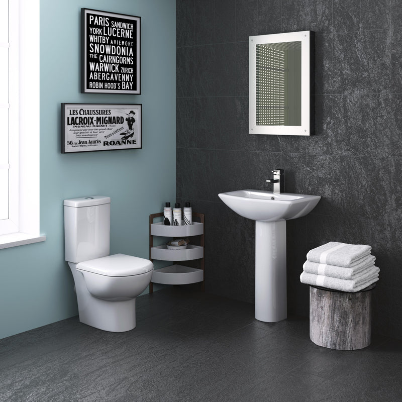 Nuie Provost short projection close coupled toilet in a contemporary bathroom