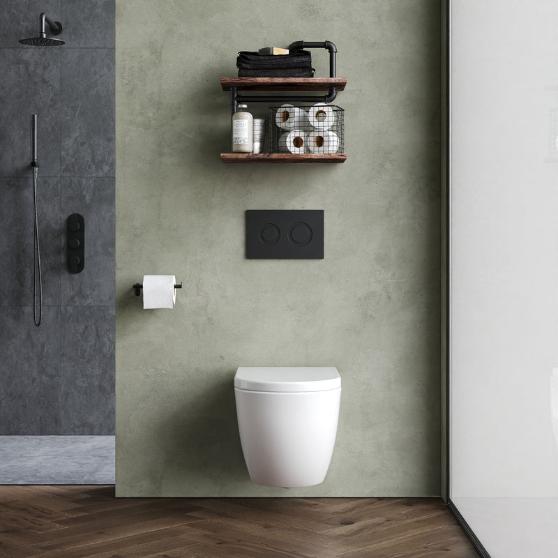 Nuie Provost wall hung toilet pan in a contemporary bathroom