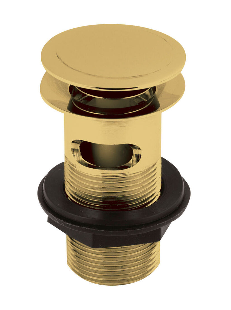 Nuie Push Button Basin Waste in Brushed Brass (ER807)