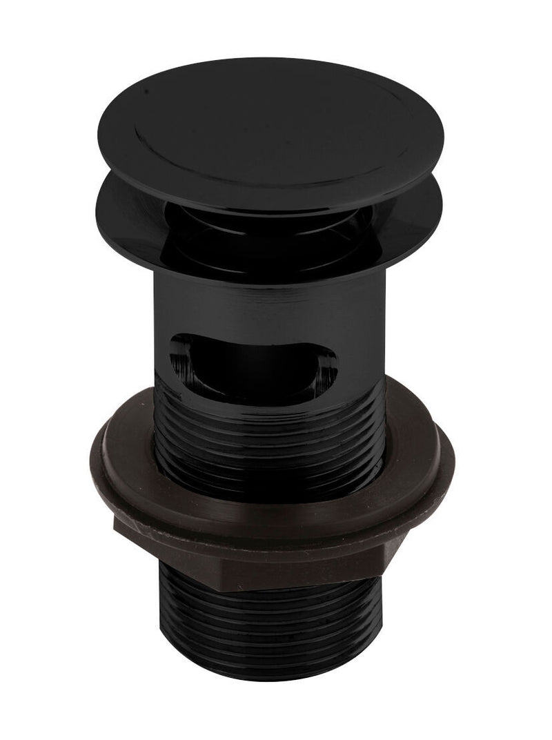 Nuie Push Button Basin Waste in Matt Black (ER407)
