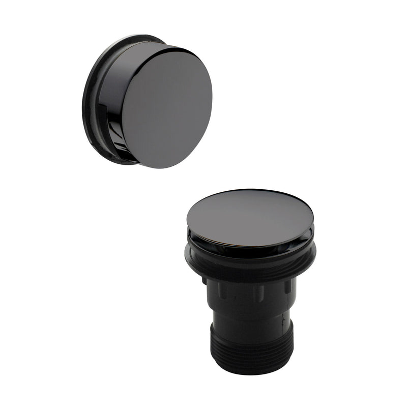 Nuie Push Button Bath Waste with Overflow - Brushed Pewter