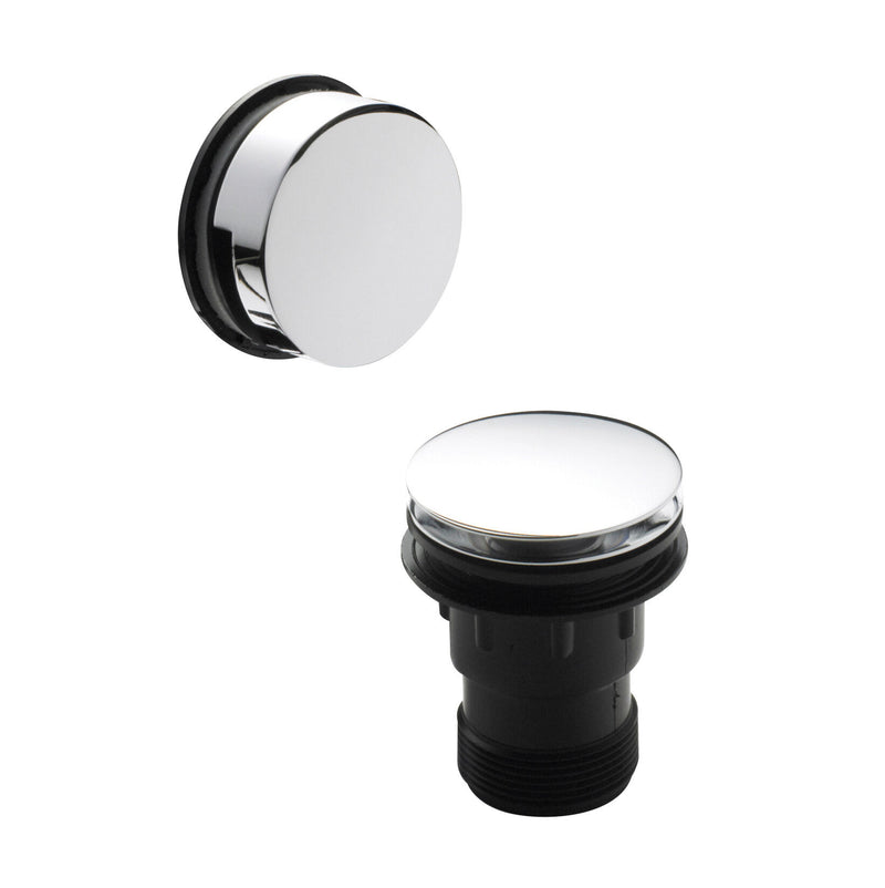Nuie Push Button Bath Waste with Overflow - Chrome