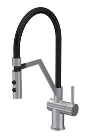 Nuie Ravi Kitchen Mixer Tap with Magnetic Rinser Single Lever in Brushed Nickel (KRA605SLA)