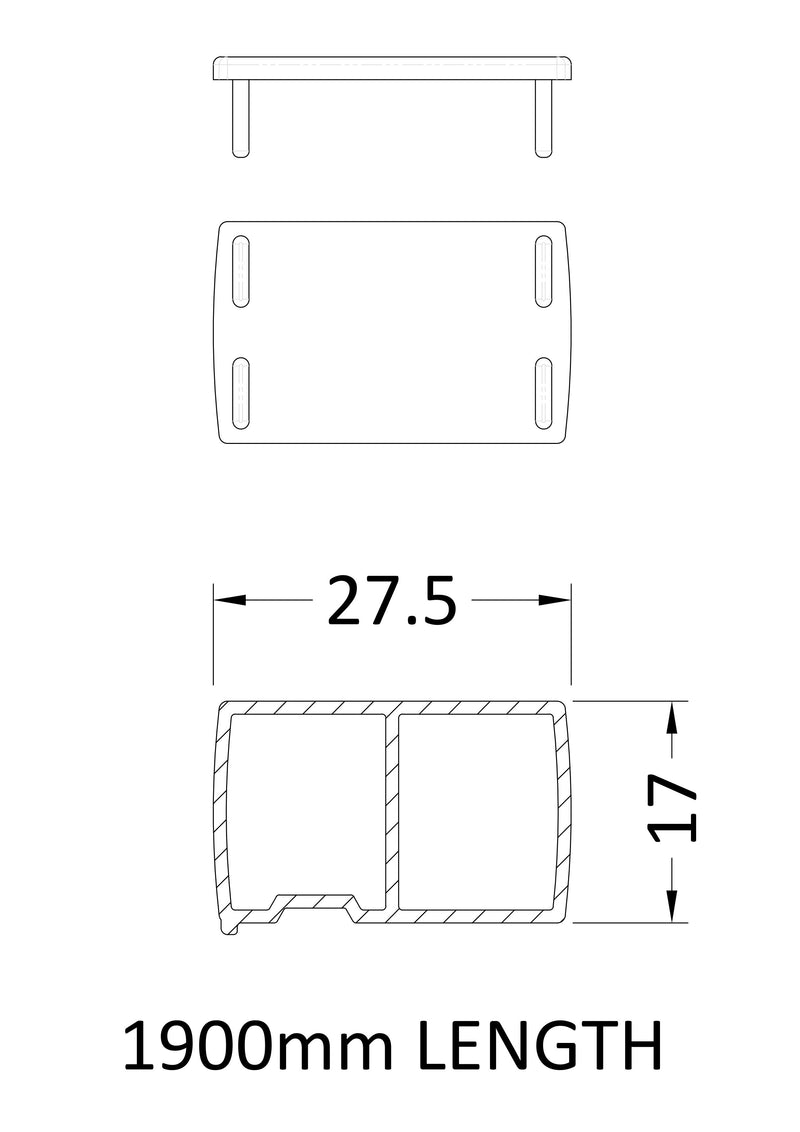 Nuie Rene 1900mm Profile Extension Kit line drawing