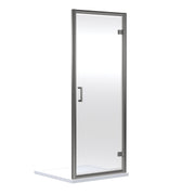 Nuie Rene Hinged Shower Door 760mm - Brushed Pewter