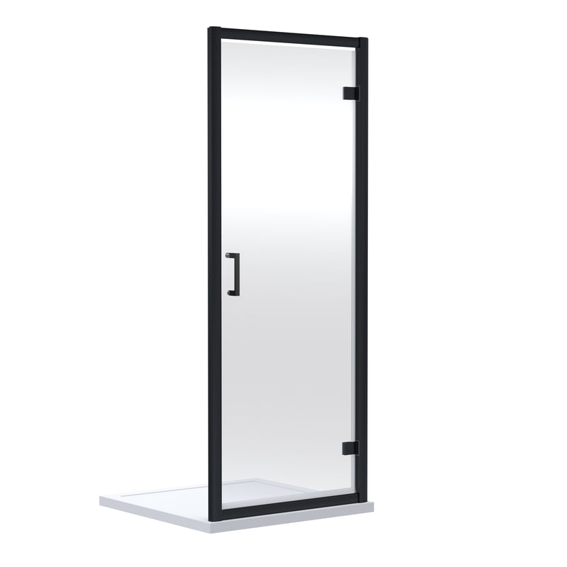 Nuie Rene Hinged Shower Door 900mm - Matt Black