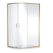 Nuie Rene Offset Quadrant Shower Enclosure 1200 x 800mm - Brushed Brass