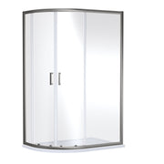 Nuie Rene Offset Quadrant Shower Enclosure 1200 x 800mm - Brushed Pewter