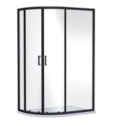 Nuie Rene Offset Quadrant Shower Enclosure 1200 x 800mm - Matt Black