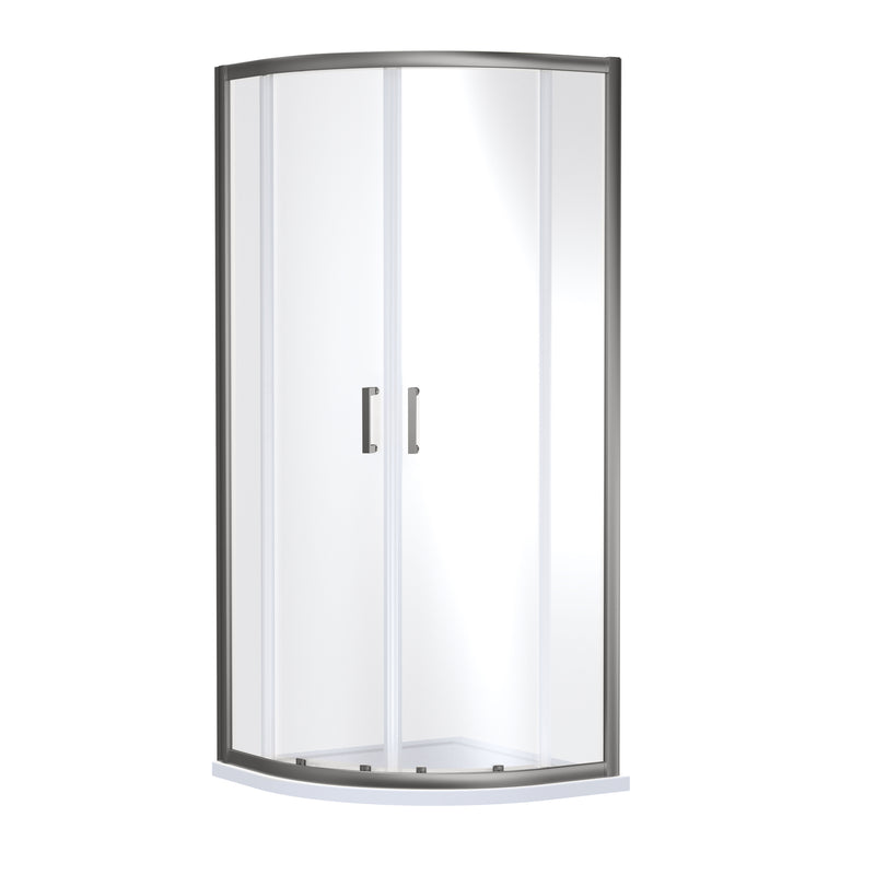 Nuie Rene Quadrant Shower Enclosure 800mm - Brushed Pewter