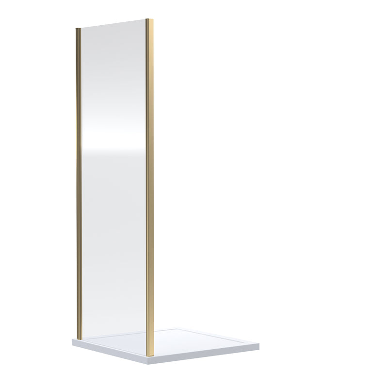 Nuie Rene Shower Enclosure Side Panel 800mm - Brushed Brass