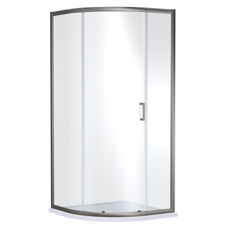 Nuie Rene Single Entry Quadrant Shower Enclosure 900mm - Brushed Pewter
