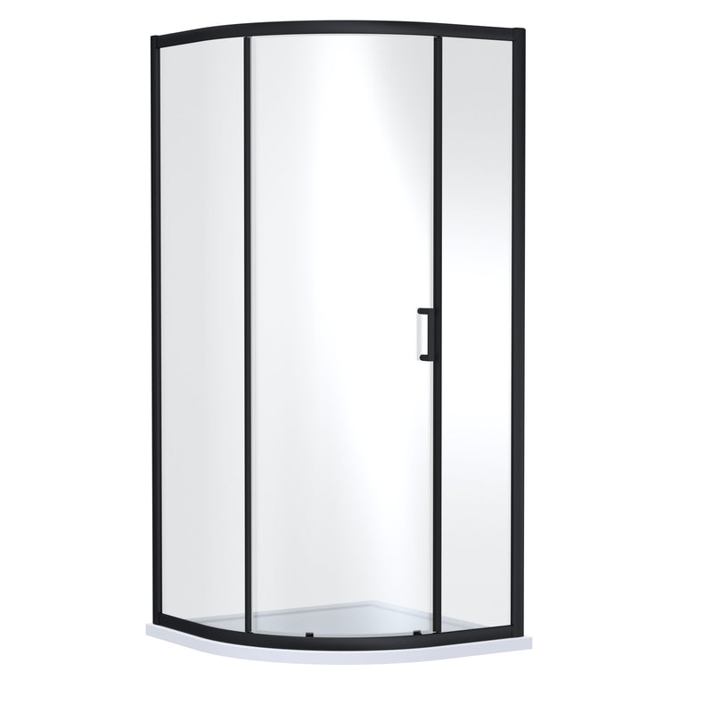 Nuie Rene Single Entry Quadrant Shower Enclosure 900mm - Matt Black
